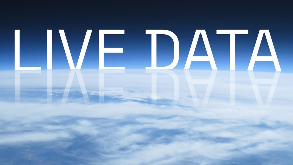 Picture of earth from space with the words "Live Data" rising on the horizon, like the sun